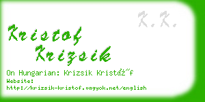 kristof krizsik business card